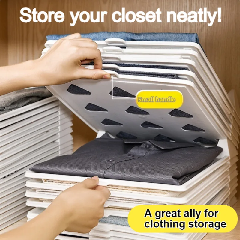 Foldable Clothes Organizer Boards (5-Pack) - Space Saving Shirt & Pants Storage Rack