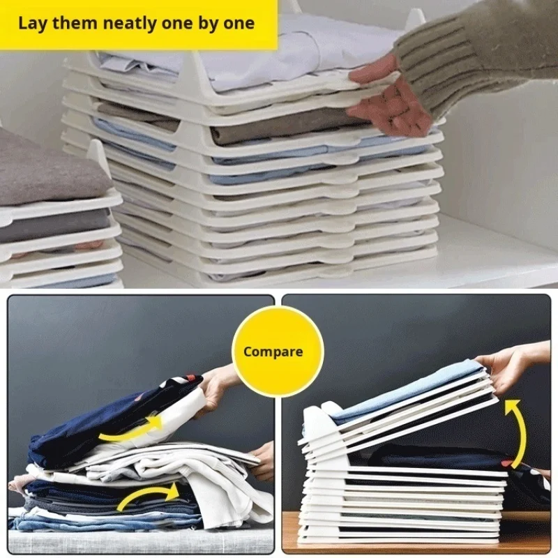 Foldable Clothes Organizer Boards (5-Pack) - Space Saving Shirt & Pants Storage Rack